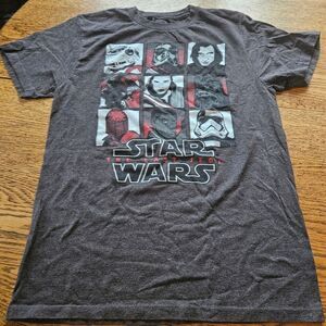 Star Wars “The Last‎ Jedi” Gray Short Sleeve Fan Tee  Size S  Classic Graphic